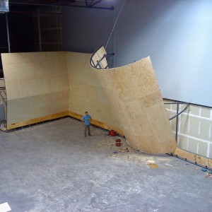 Leading Edge Owner Corey Jones during Focus wall construction.